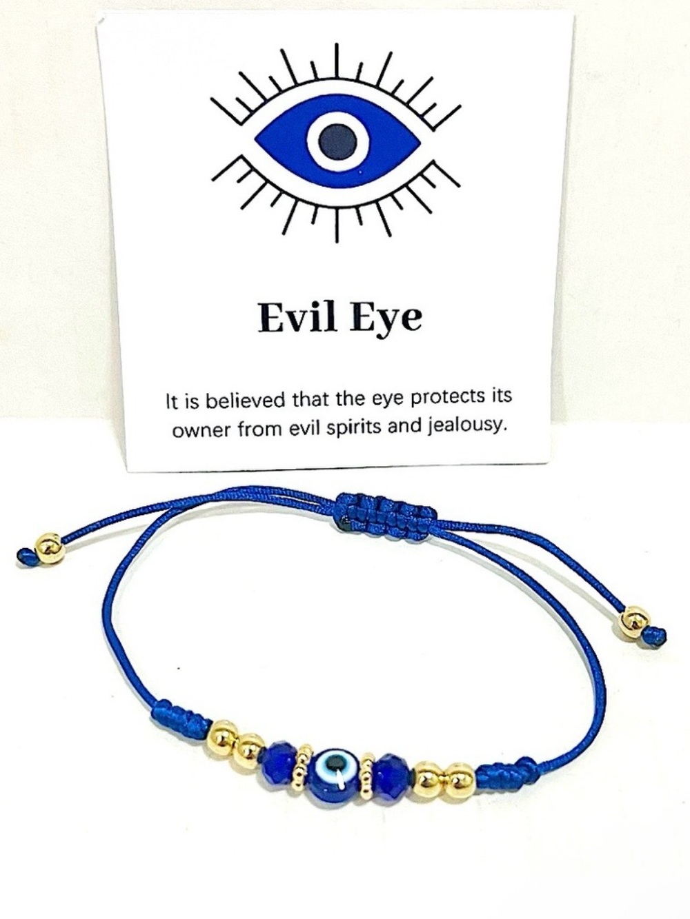 New Evil Eye Protection Bracelet - Blue and Gold